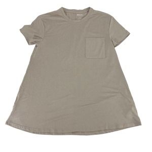 Roots short sleeve shirt tunic size small light pink tan recycled polyester